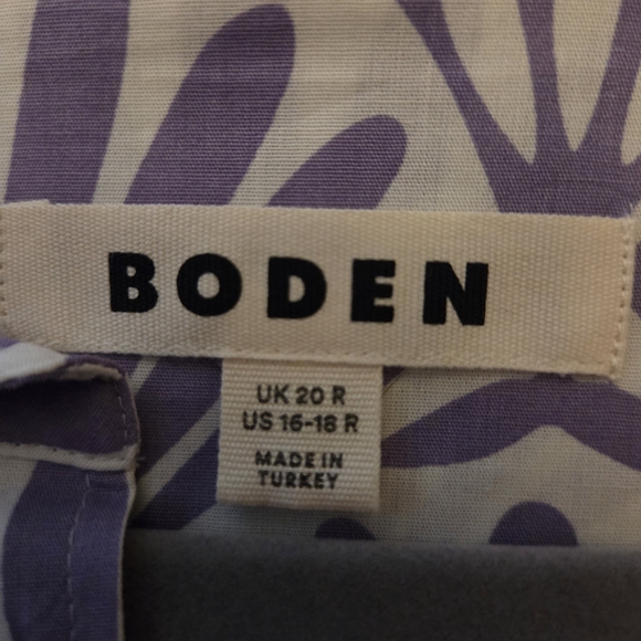 Boden Amy Print Long Sleeve Stretch Cotton Shirtdress - Size 16-18R - Picture 7 of 8